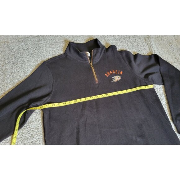 NHL Men's Size L Black Cotton Blend Soft Zip Pull Over Anaheim Ducks - Picture 5 of 8